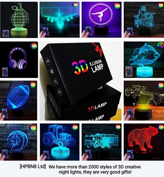 Creatieve 3D Slang Nachtlampje USB Aangedreven Afstandsbediening Raak Schakelaar Decor Tafellamp 7/16 Kleur Veranderende LED Tafellamp Verjaardagscadeau Kinderen Cadeau Decor Cadeau Kerst Decoratie
