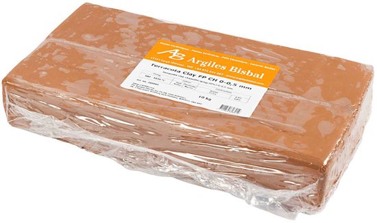 Creativ Company boetseerklei rood met chamotte - 10kg keramiek klei.