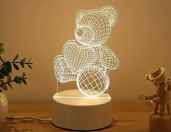 Creative - Led - Nachtlampje Beer - USB Aansluiting - 3D Lamp van Creative