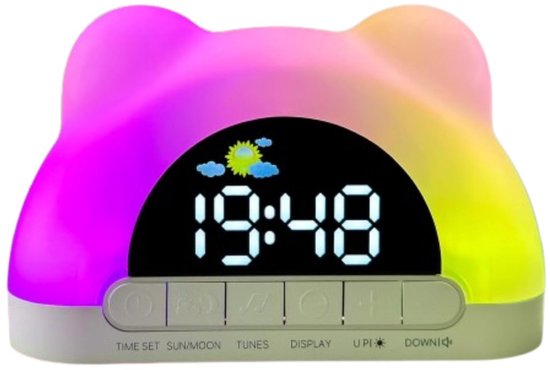 CRLYN® Slaaptrainer Kinderen - Kinderwekker - Slaapwekker - Digitale wekker - Wit van CRLYN