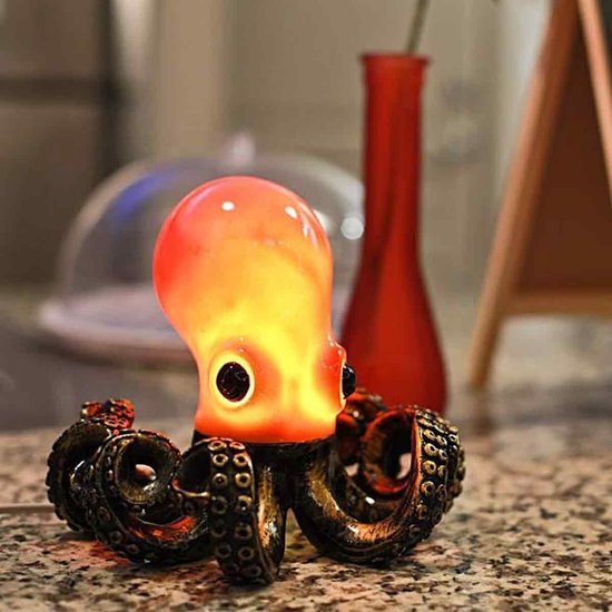 Crrynuo - Nachtlamp - Octopus Nachtlamp - Harsdecoratie Nachtlamp - 1 Stuk - Handmatige Schakelaar - Duurzame Hars van Merkloos