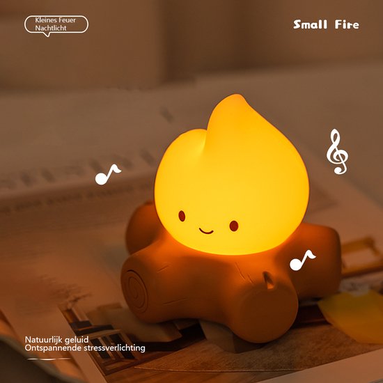 Crrynuo Nachtlampje - Witgeluidgenerator - Oplaadbaar Vlam-Nachtlampje Amber Met 5 Rustgevende Geluiden, Dimbaar, USB-C, Voor Baby's En Kinderen van Crrynuo