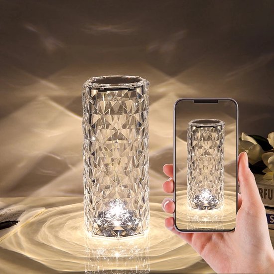 Crystal Led Touch Lamp - Oplaadbaar met afstandsbediening van Gadgy