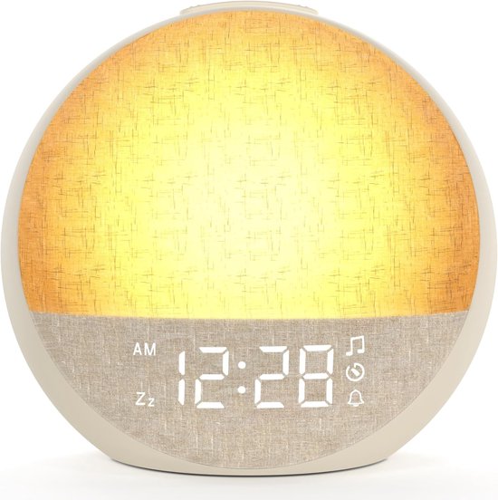 Daglichtwekker - Lichtwekker - Rustig Ontwaken - Simuleert Zonsopgang - 11 Kleuren - Taupe
