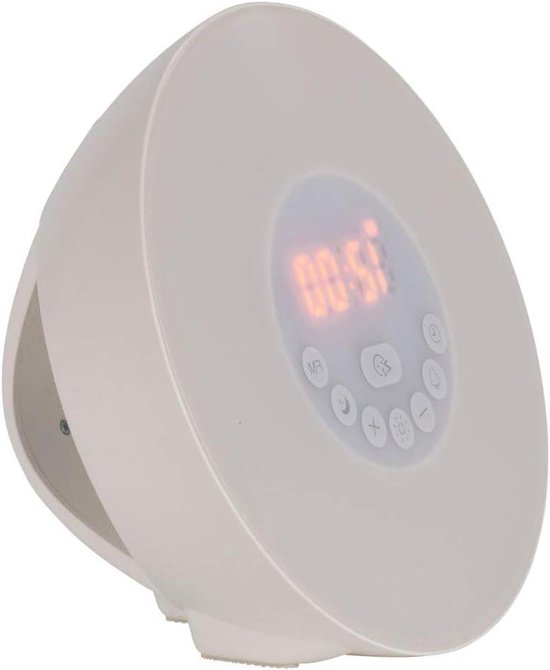Daglichtwekker - Weklamp met licht - Natuurlijk wakker worden - Gesimuleerde zonsopgang - 170 mm diameter - Wit