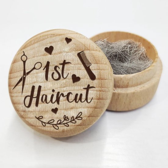 Dailygoods- Aandenken Doos Houten - Babyherinneringsdoos - Eerste Haar - Schattige Container - 3D-Doos - Hoogte 3,6 cm - Herinneringsdoos