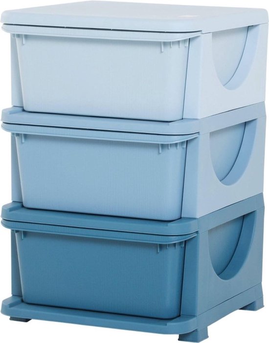Dailygoods- Opbergbox met deksel - Speelgoedkast - Ladekast met 3 lades - Speelgoed organizer - Kindvriendelijk ontwerp - 37 x 37 x 56,5 cm