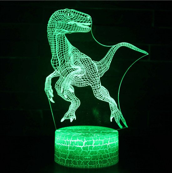 Daity 1-delig - Dinosaurus 3D-nachtlampje - 16-kleuren dimbaar ledlampje met afstandsbediening, slimme aanraakbediening en USB-datakabel - Perfect verjaardagscadeau voor volwassenen, tieners, jongens en meisjes van Daity