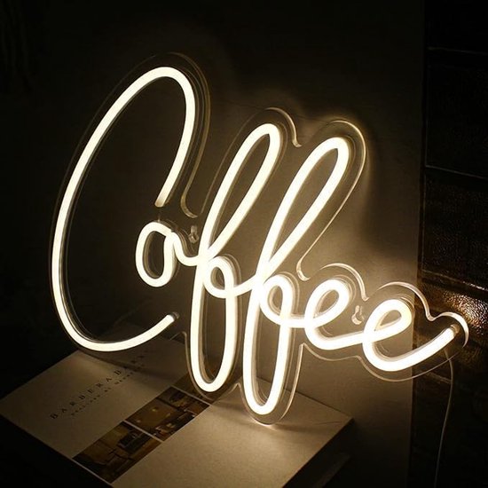 Daity 1 stuk - Neonlicht voor koffiebar, kan worden gebruikt als wanddecoratie, geschikt voor koffieshops, kleine acryl koffiestation kunstdecoratie feestdecoratie (40,5*30cm) van Merkloos