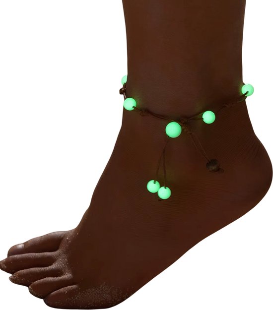 Dames Enkelbandje Vakantie Strand – Gevlochten Lumineuze Kralen, Mode Sieraden, Boho Beach Enkel Sieraad van Moobeen