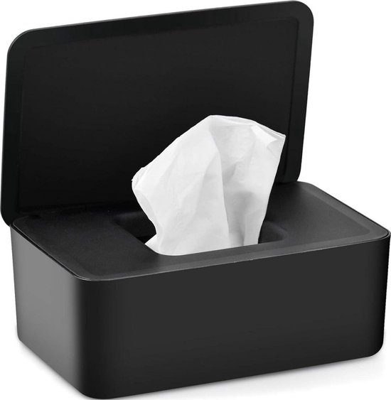Dayshake Doekjeshouder - Babybillen Funkybox - Wipe Box Doekjesverdeler - Billendoekjes Houder Zwart - Tissue Box - Billendoekjesdoos - Geschikt voor Zwitsal, Natte Doekjes, Vochtig Toiletpapier