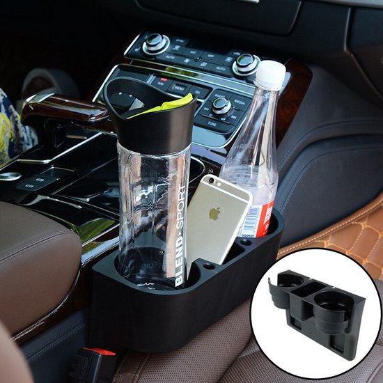 Decopatent® Autostoel Organizer - Voor tussen Auto stoel / console - Bekerhouder & Telefoonhouder - Opbergvakken - Auto organiser van Decopatent