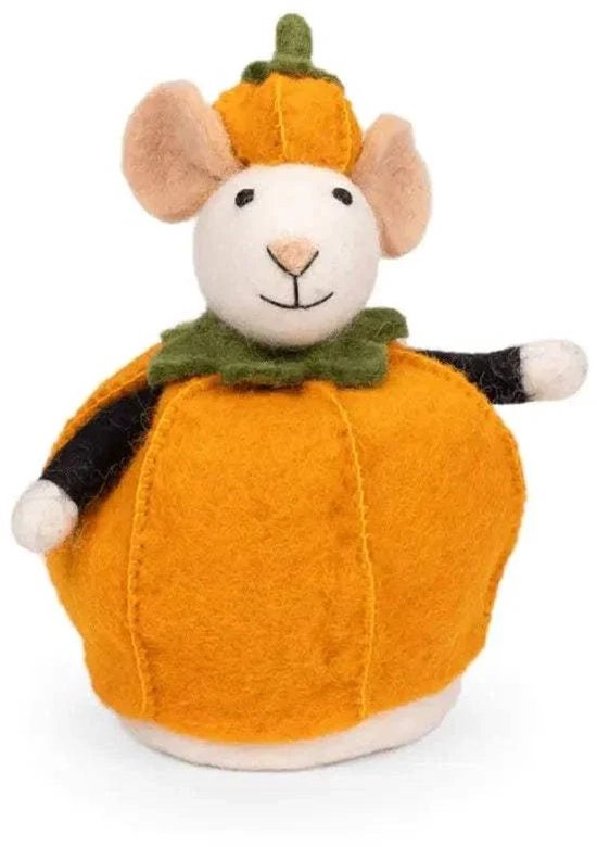 Decoratie Muis Pompoen - Handpop
