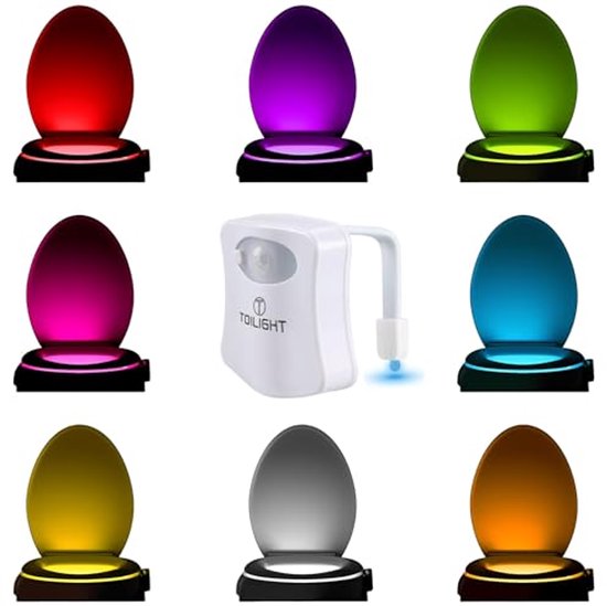 Decoratief Nachtlampje Met Bewegingssensor Voor Op Het Toilet - LED Badkamerverlichting Ideeën Voor Cadeaus van Gadgy