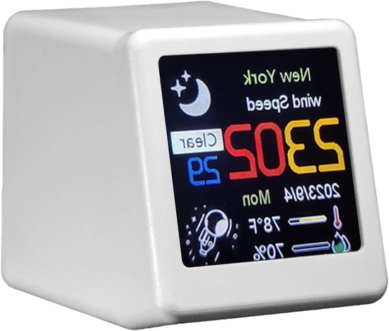 Decoratieve Wekker - Kinderklok Projectie - Tijd Leren - Oplaadbare Batterij - 6.7W cm - Wit