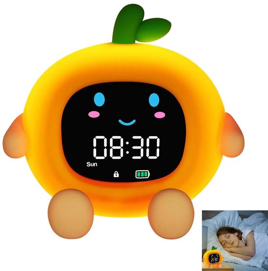 Deze wekker voor slaaptraining voor kinderen heeft een nachtlampje en een witte ruisfunctie, een digitaal display en is geschikt voor zowel jongens als meisjes.