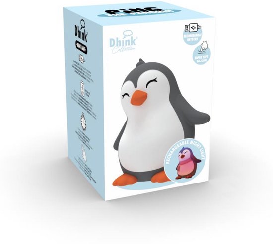 Dhink Oplaadbaar Nachtlampje – Ping de Pinguïn van Merkloos