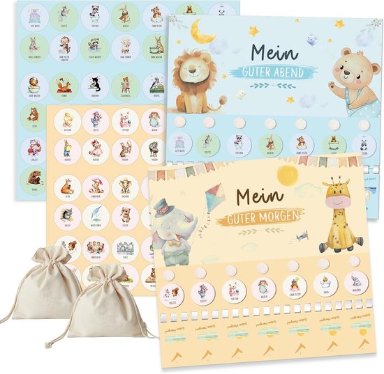 Dieren Ochtend- en Avondroutine Planner voor Kinderen - Dagplanning en Checklist A4