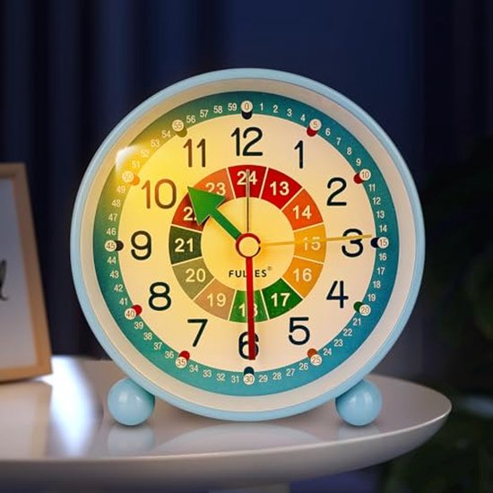 Digital Kinderwekker zonder Tikken voor Kinderen - Geruisloze Wekker met Nachtlampje en Tijdbeheer