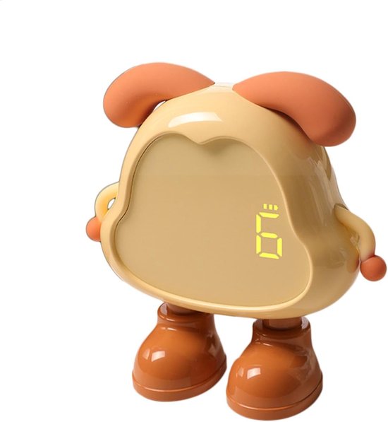 Digitale Hondenwekker - Kinderwekker Slaaptrainer - Kinderslaapkamer Decoratie - Met Ingebouwd Nachtlampje - 14cm Breed - Geel