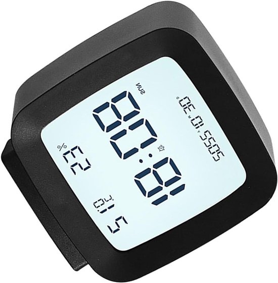 Digitale Kinderwekker - Kinderklok Alarm - Routine Ontwikkelen - Temperatuur Vochtigheid - 4 x 7.8 x 8.3 cm - Zwart