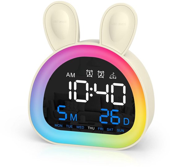 Digitale Kinderwekker met Bluetooth en Nachtlamp