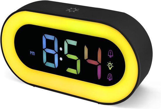 Digitale kinderwekker met nachtlampje en dubbele alarminstellingen voor kinderen van Decopatent