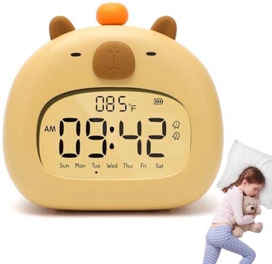 Digitale Kinderwekker met Nachtlampje - Geruisloze en Compacte Leerwekker voor Meisjes van Merkloos