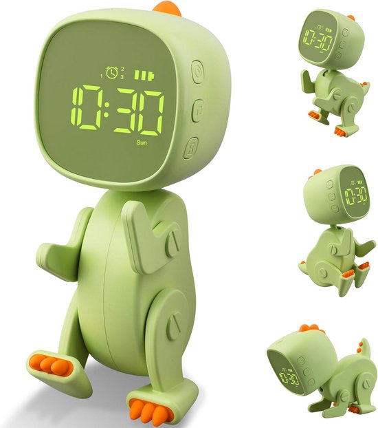 Digitale Kinderwekker met Nachtlampje, Snooze en Snooze - Draagbaar Cadeau voor Jongens en Meisjes van Merkloos