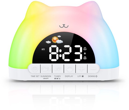Digitale Kinderwekker met RGB Nachtlamp en Dubbele Alarmfunctie