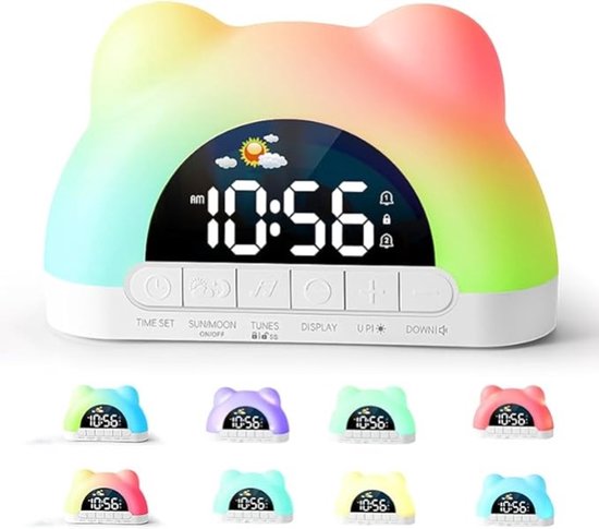 Digitale kinderwekker met slaaptrainingsfunctie en nachtlampje van Merkloos