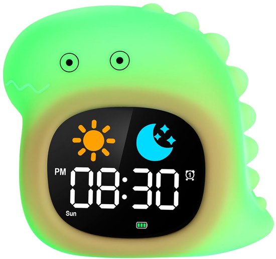 Digitale Kinderwekker - Slaaptrainer met Snooze-Functie - Inclusief 6 Natuurlijke Geluiden
