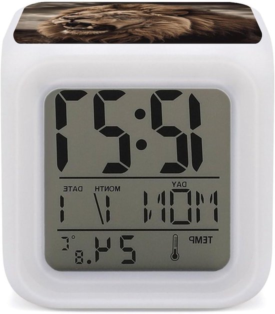 Digitale Wekker - Bureauklok Nachtlampje - Wakker Worden - 7 Kleuren Nachtlampje - Compact Formaat - Wit