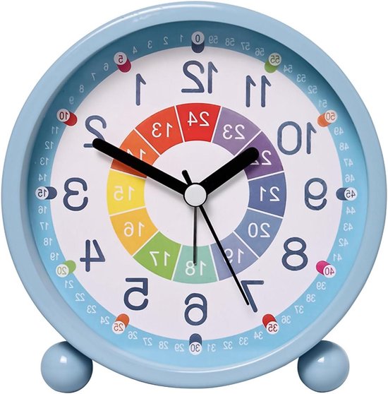 Digitale wekker - Kinderwekker Analoog - Kinderkamer decoratie - Geruisloos slapen - Normale maat - Blauw