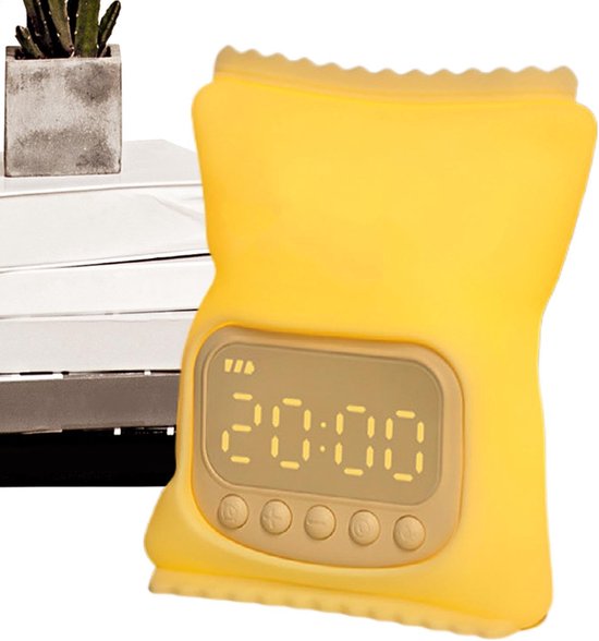 Digitale Wekker - Kinderwekker Nachtlampje - Ochtend Routine - Speelgoedauto Vorm - 11.7 x 8.5 x 14.5 cm - Wit