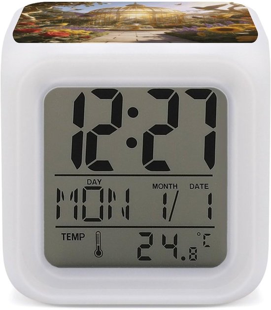 Digitale Wekker - Kleurveranderende Klok - Slaap Training - 7 Kleuren Licht - 8 cm Hoogte - Stijl