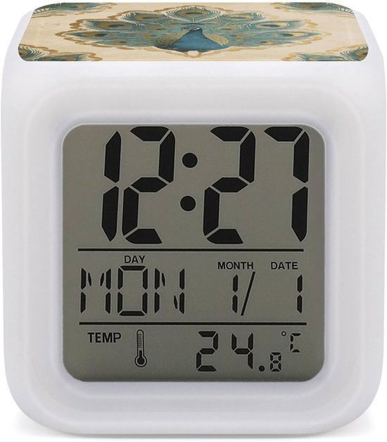 Digitale Wekker - Klok Alarmklok - Slaaptraining - 7 Kleurveranderende Lichten - 31 inch - Multicolor