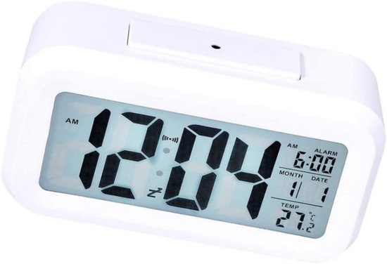 Digitale Wekker - LCD Klok - Ontwaken - Automatische Verlichting - 13.8 cm - Zwart