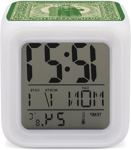 Digitale Wekker - LED Klok Nachtlampje - Wakker Worden - 7 Kleuren Veranderend - 8 cm - Wit