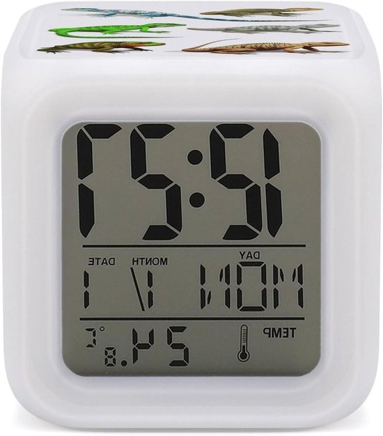 Digitale Wekker - LED Klok Nachtlampje - Wakker Worden - 7 Kleuren Verlichting - Niet Gespecificeerd - Wit