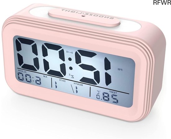 Digitale Wekker - Led Klok - Wakker Worden - Groot Display - 11 x 45 cm - Roze