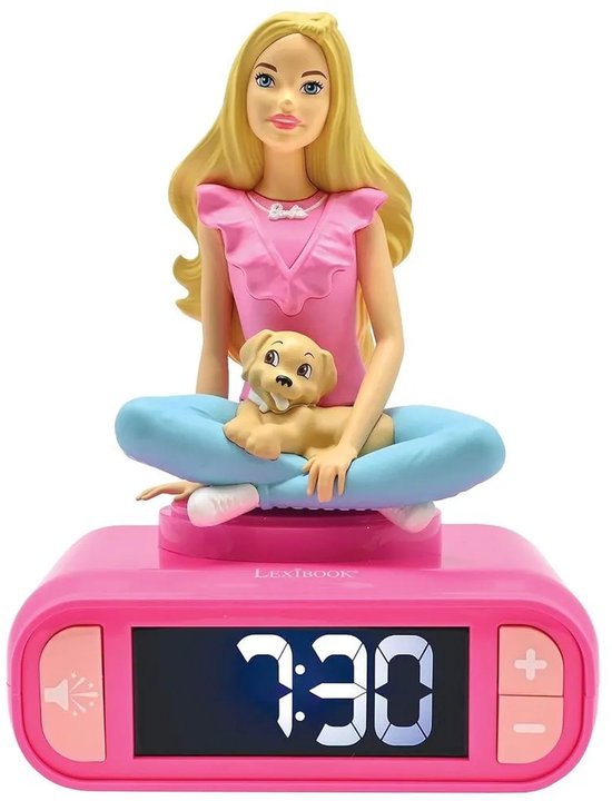 Digitale wekker met een 3D Barbie - met nachtlicht en geluidseffecten van Merkloos