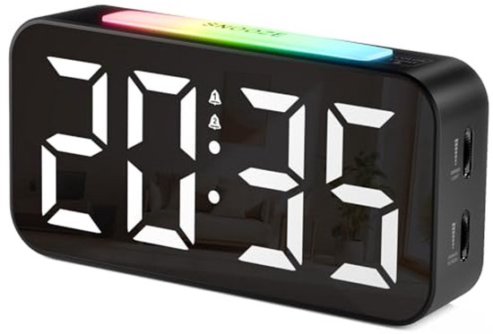Digitale Wekker met Groot LED-Display en 7 Kleuren Nachtlampje voor Kinderen en Tieners van Merkloos