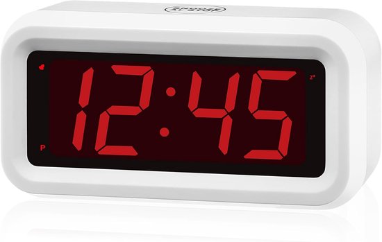 Digitale Wekker met LED Display – Draadloos – Tafelklok met 3 Helderheidsniveaus – Snoozefunctie – Stil Zonder Tikken – 12/24-uurs Tijdweergave – 1.2 Inch Rood Display – Draagbare Reiswekker van Merkloos