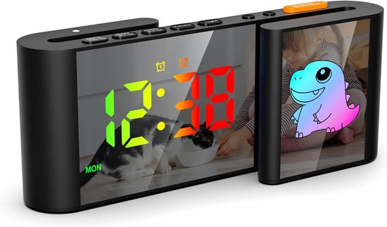 Digitale Wekker met RGB Nachtlampje en Dubbel Alarm voor Kinderen