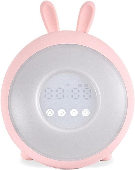 Digitale Wekker - Nachtlamp Alarm - Zonsopgang Simulatie - 7 Kleuren Verlichting - 151x101x182 mm - Roze