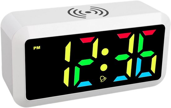 Digitale Wekker - Nachtlamp Klok - Opladen & Wakker Worden - Instelbaar RGB Licht - Compact Formaat