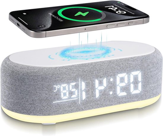 Digitale Wekker - Nachtlamp Lader - Opladen en Wekken - 4-in-1 Functies - N.v.t. - Wit