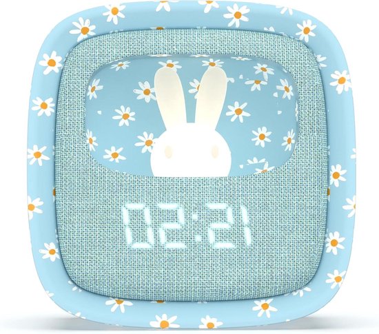 Digitale Wekker Nachtlampje - Kinderwekker Bureauklok - Zacht Wakker Worden - Soft Touch Siliconen - 12 x 12 cm - Blauw