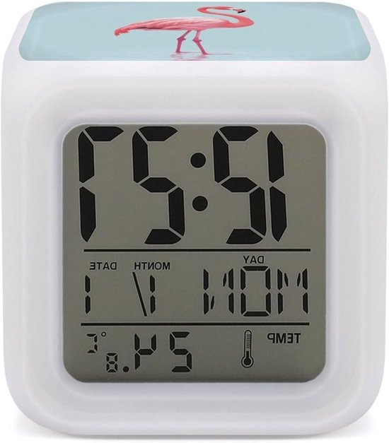 Digitale Wekker - Nachtlampje Klok - Wakker Worden - 7 Kleuren Verlichting - One Size - Meerkleurig
